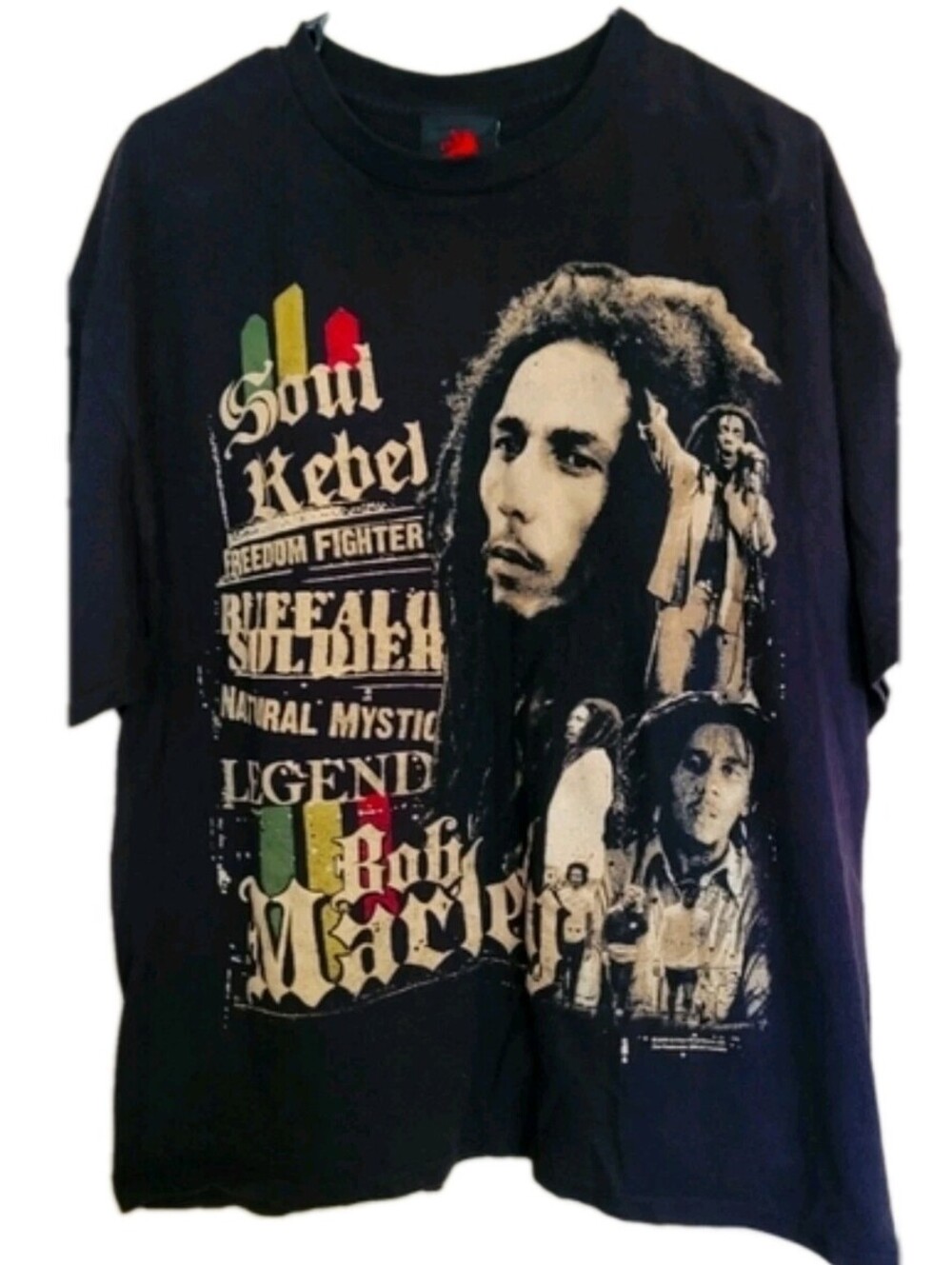 RareVintage Bob Marley Shirt Men's 1X Black Zion Rootswear Soul Rebel Legend Tee